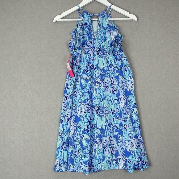 Lilly Pulitzer Womens Dress XXS Saltwater Blue Billie Suns Out Funs Out Coastal - Picture 5 of 10